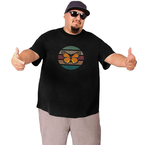 Vintage Retro Cartoon Butterfly Big Size Men's T-shirt