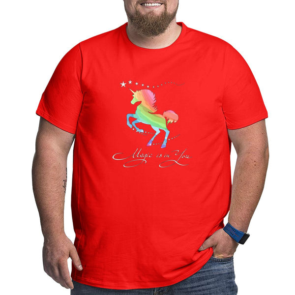 Rainbow Unicorn Magic Is In You Big Size Men's T-shirt