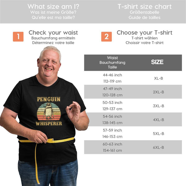 Vintage Retro Penguin Whisperer Big Size Men's T-shirt