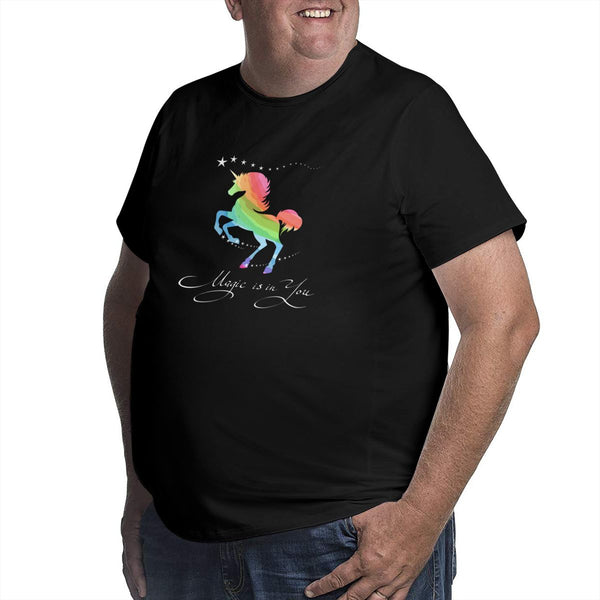 Rainbow Unicorn Magic Is In You Big Size Men's T-shirt