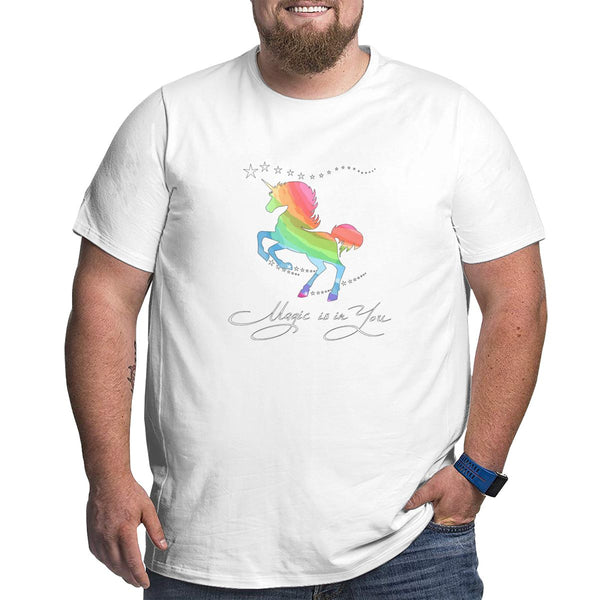 Rainbow Unicorn Magic Is In You Big Size Men's T-shirt