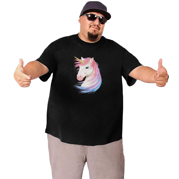 Gold Horn Unicorn Big Size Men's T-shirt