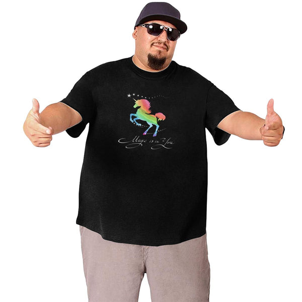 Rainbow Unicorn Magic Is In You Big Size Men's T-shirt