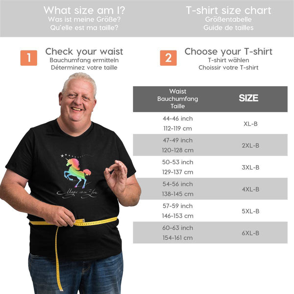 Rainbow Unicorn Magic Is In You Big Size Men's T-shirt