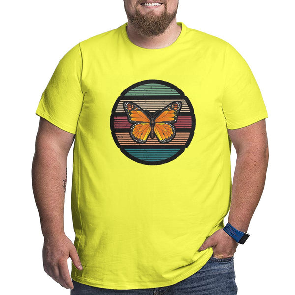 Vintage Retro Cartoon Butterfly Big Size Men's T-shirt
