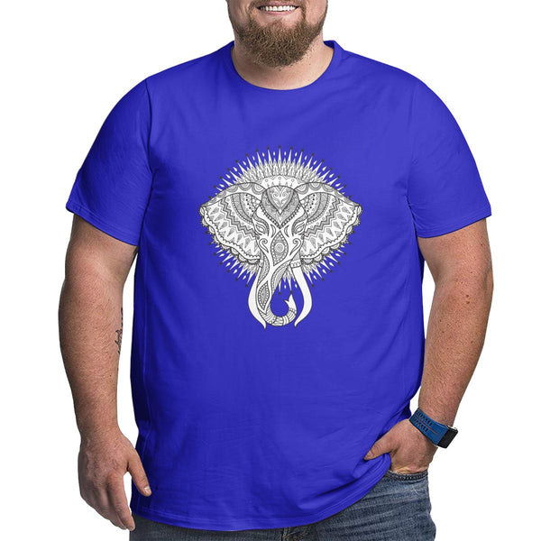Elephant Head Mandala Big Size Men's T-shirt