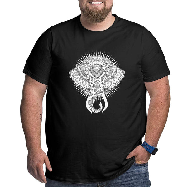 Elephant Head Mandala Big Size Men's T-shirt