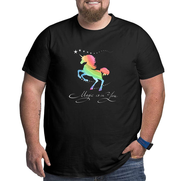 Rainbow Unicorn Magic Is In You Big Size Men's T-shirt