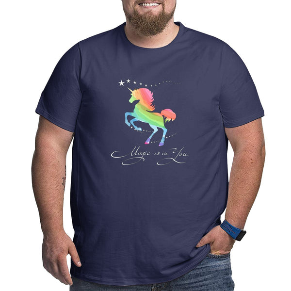 Rainbow Unicorn Magic Is In You Big Size Men's T-shirt