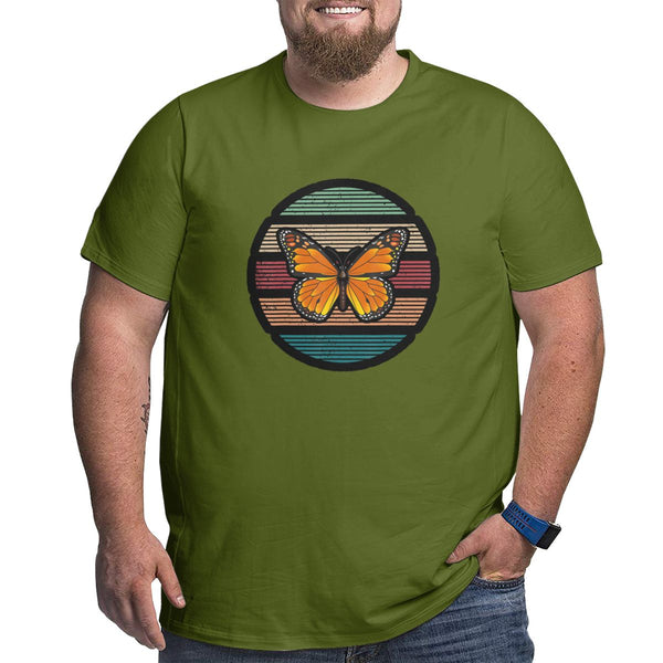 Vintage Retro Cartoon Butterfly Big Size Men's T-shirt