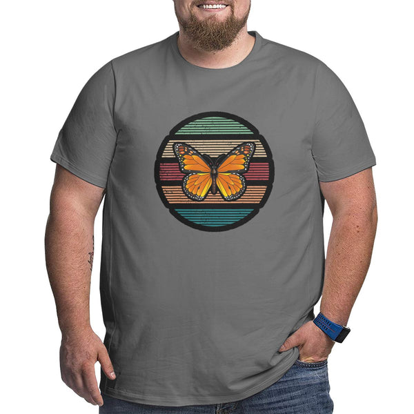 Vintage Retro Cartoon Butterfly Big Size Men's T-shirt