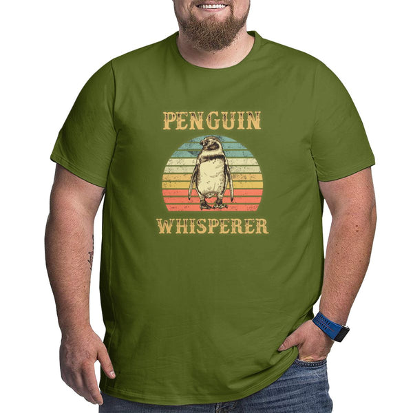 Vintage Retro Penguin Whisperer Big Size Men's T-shirt