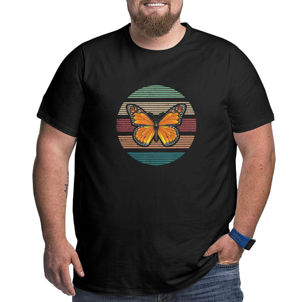 Vintage Retro Cartoon Butterfly Big Size Men's T-shirt