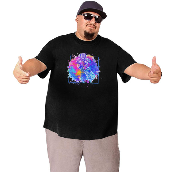 Dazzling Giraffe Print Big Size Men's T-shirt