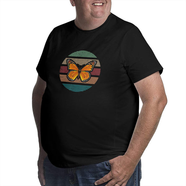 Vintage Retro Cartoon Butterfly Big Size Men's T-shirt