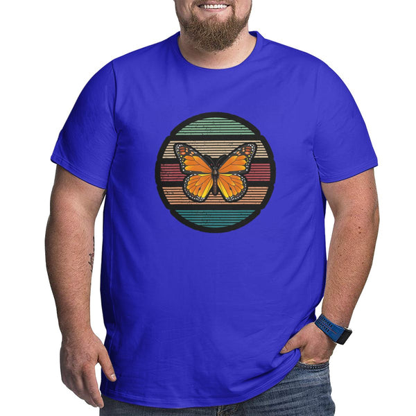 Vintage Retro Cartoon Butterfly Big Size Men's T-shirt