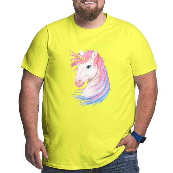 Gold Horn Unicorn Big Size Men's T-shirt