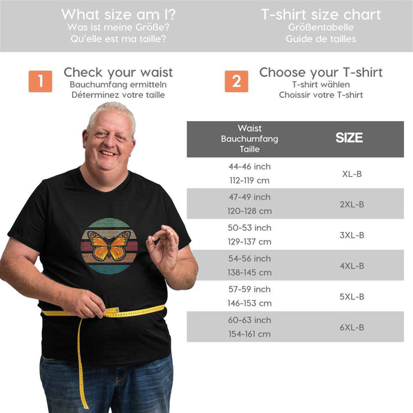 Vintage Retro Cartoon Butterfly Big Size Men's T-shirt