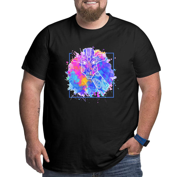 Dazzling Giraffe Print Big Size Men's T-shirt