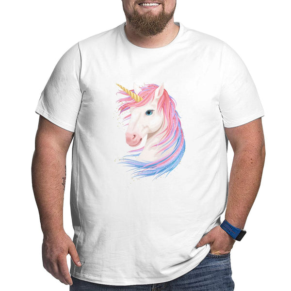 Gold Horn Unicorn Big Size Men's T-shirt
