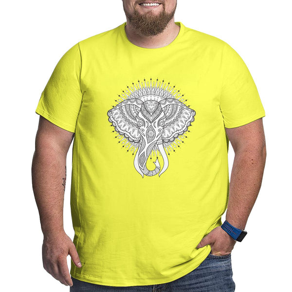 Elephant Head Mandala Big Size Men's T-shirt