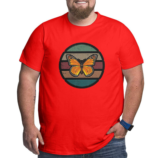 Vintage Retro Cartoon Butterfly Big Size Men's T-shirt