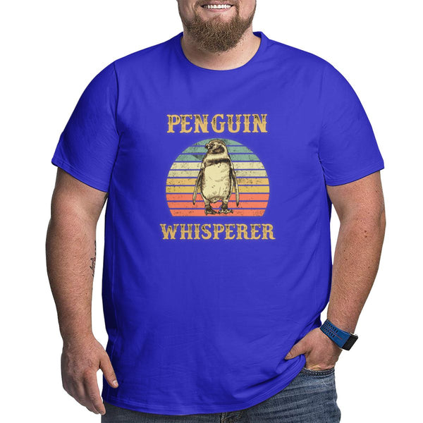 Vintage Retro Penguin Whisperer Big Size Men's T-shirt