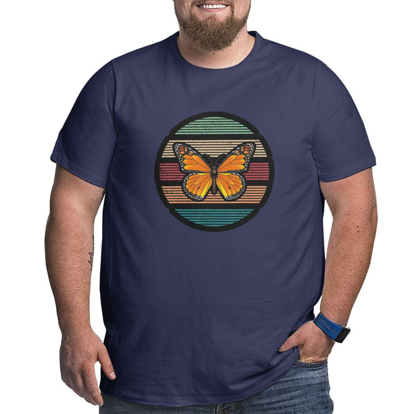 Vintage Retro Cartoon Butterfly Big Size Men's T-shirt
