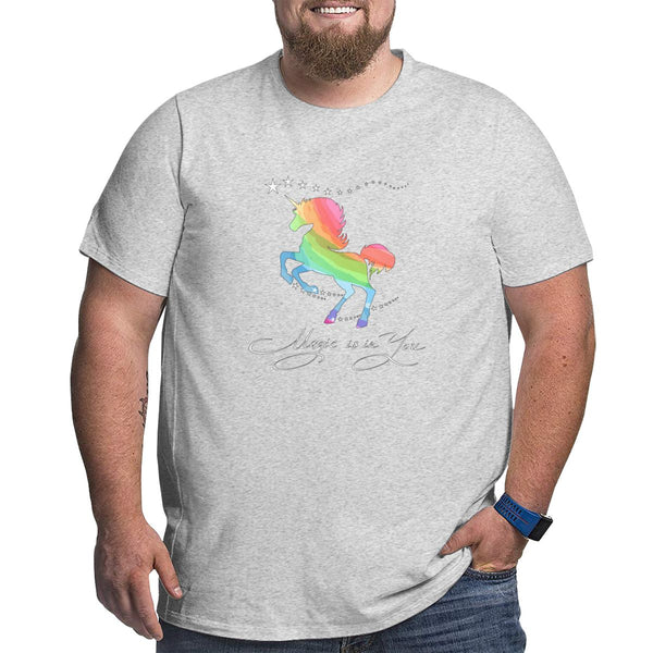 Rainbow Unicorn Magic Is In You Big Size Men's T-shirt