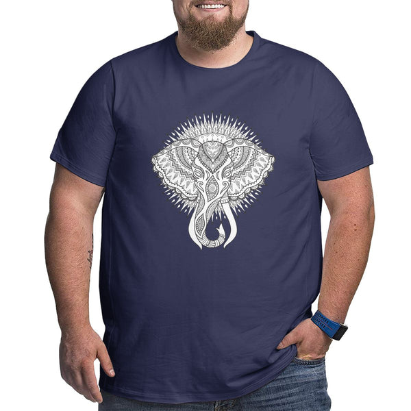 Elephant Head Mandala Big Size Men's T-shirt