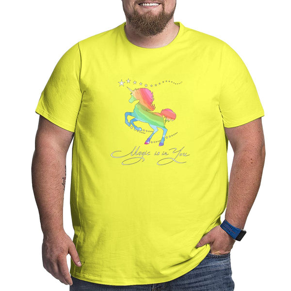 Rainbow Unicorn Magic Is In You Big Size Men's T-shirt