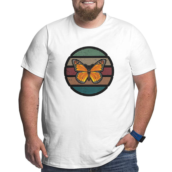 Vintage Retro Cartoon Butterfly Big Size Men's T-shirt