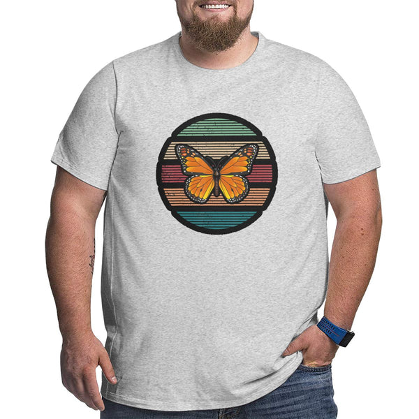 Vintage Retro Cartoon Butterfly Big Size Men's T-shirt